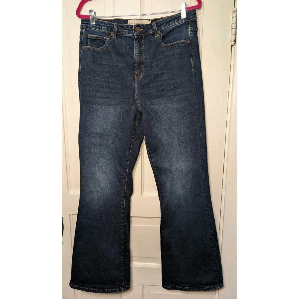 Soft Surroundings Bootcut Blue Jeans Dark Wash Comfort Size 16(828)